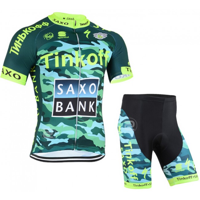2015 Tinkoff Saxo Bank Camouflage Radbekleidung Radtrikot Kurzarm und Fahrradhosen Kurz Radtrikot Kaufen