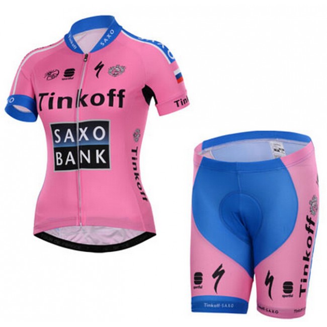 2015 Tinkoff Saxo Bank Damen Radbekleidung Radtrikot Kurzarm und Fahrradhosen Kurz Radtrikot Kaufen