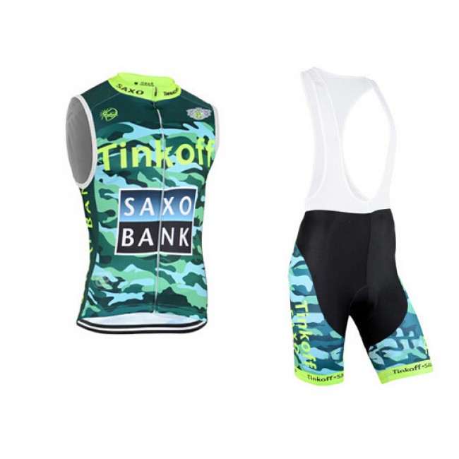 2015 Tinkoff Saxo Bank Camouflage ärmelloses Trikot und Kurz Trägerhose Radtrikot Kaufen