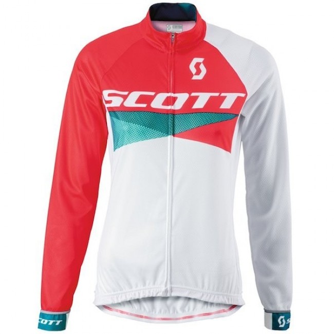 2015 Scott RC Weiß/Rot Damen Radtrikot Langarm Radtrikot Kaufen