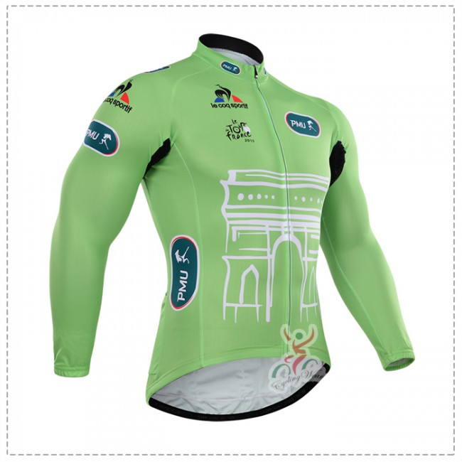 2015 Tour de France Fahrradtrikot Langarm vert Radtrikot Kaufen