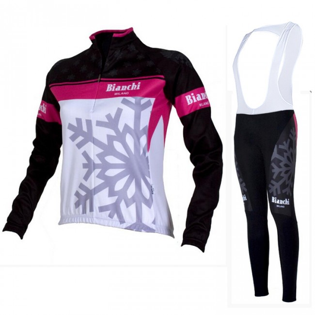 2015 Damen Bianchi Fahrradbekleidung Radtrikot Satz Langarm und Lange Fahrradhose Radtrikot Kaufen