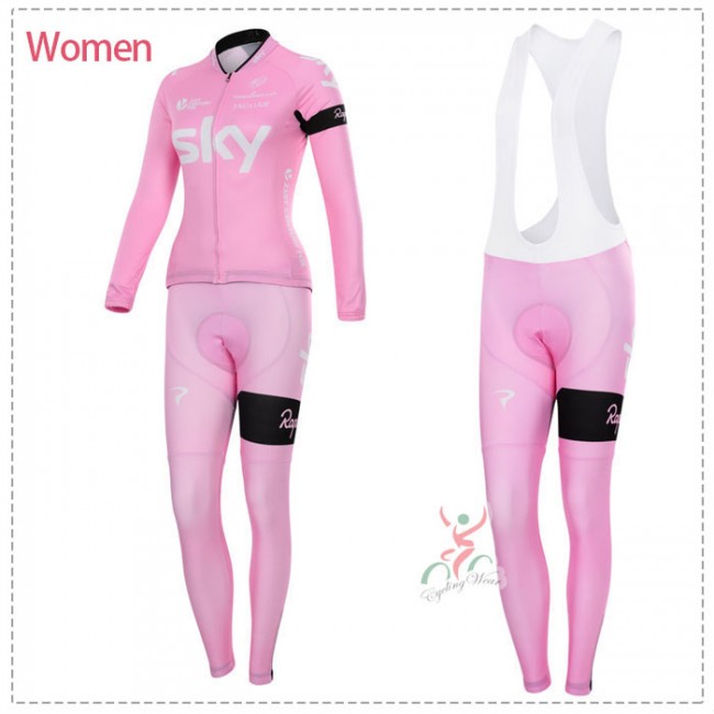 2015 Damen Sky Fahrradbekleidung Radtrikot Satz Langarm und Lange Fahrradhose Radtrikot Kaufen