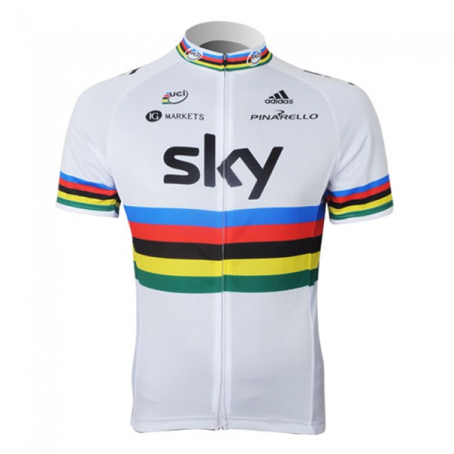 2013 Team Sky UCI Radtrikot Kurzarm Weiß Radtrikot Kaufen