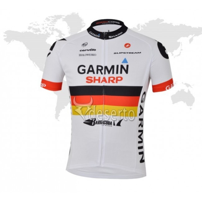2013 Garmin Sharp Barracuda Deutsche Champion Radtrikot Kurzarm Weiß Radtrikot Kaufen