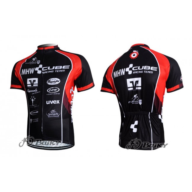 2012 MHW Cube Racing Team Radtrikot KurzarmRot Schwarz Radtrikot Kaufen