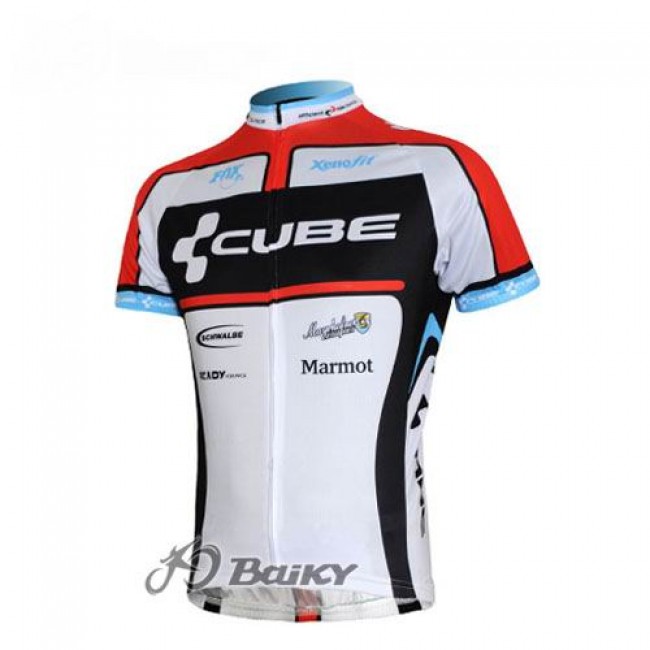 Cube Fintro Pro Team Radtrikot Kurzarm Weiß Rot Radtrikot Kaufen