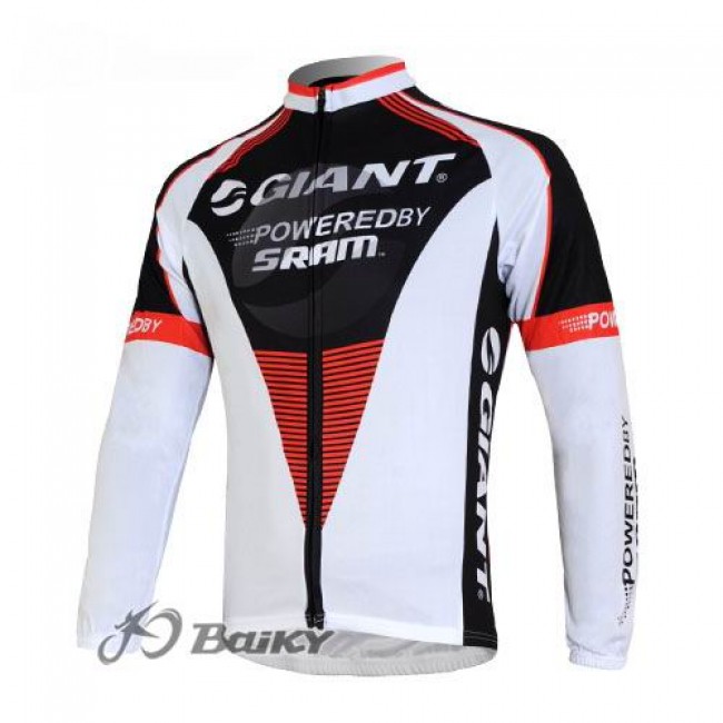 Giant Sram Pro Team Fahrradtrikot Langarm Weiß Schwarz Rot Radtrikot Kaufen