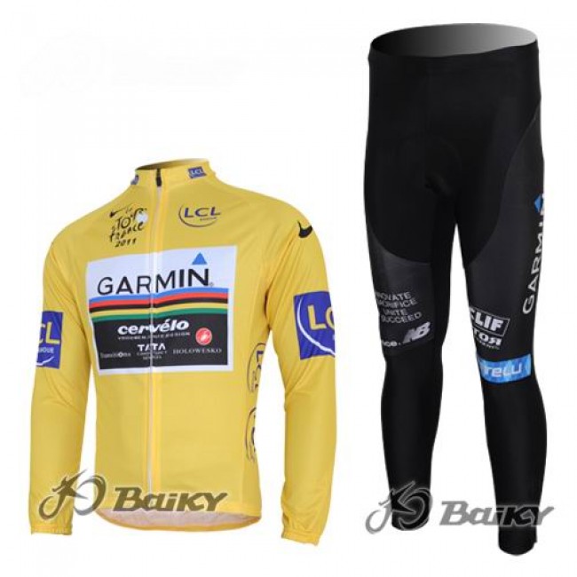 Garmin Cervelo Pro Team Radbekleidung Satz Fahrradtrikot Langarm und Lang Radhose Gelb Radtrikot Kaufen