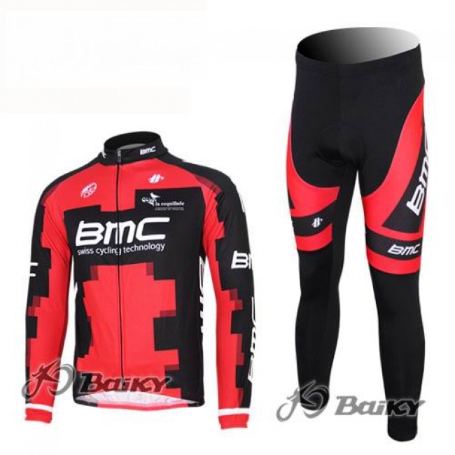 BMC Racing Pro Team Radbekleidung Satz Fahrradtrikot Langarm und Lang Radhose Rot Radtrikot Kaufen