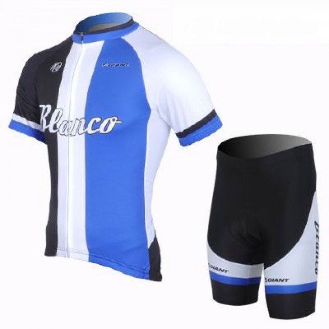 2013 Blanco Giant Radtrikot Kurzarm und Kurz Radhose Kits Blau Weiß Schwarz Radtrikot Kaufen