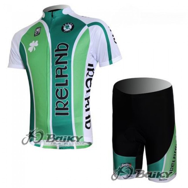 Irland Pro Team Radtrikot Kurzarm Kurz Radhose Kits Grün Radtrikot Kaufen
