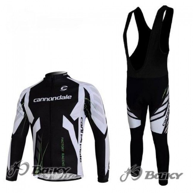 Cannondale Pro Team Fahrradbekleidung Radtrikot Satz Langarm und Lange Trägerhose Schwarz Weiß Radtrikot Kaufen