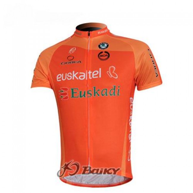 Euskaltel-Euskadi Pro Team Radtrikot Kurzarm Orange Radtrikot Kaufen
