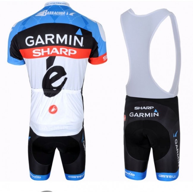 2013 Garmin Sharp Barracuda Cervelo Fahrradbekleidung Satz Fahrradtrikot Kurzarm Trikot und Kurz Trägerhose Blau Radtrikot Kaufen
