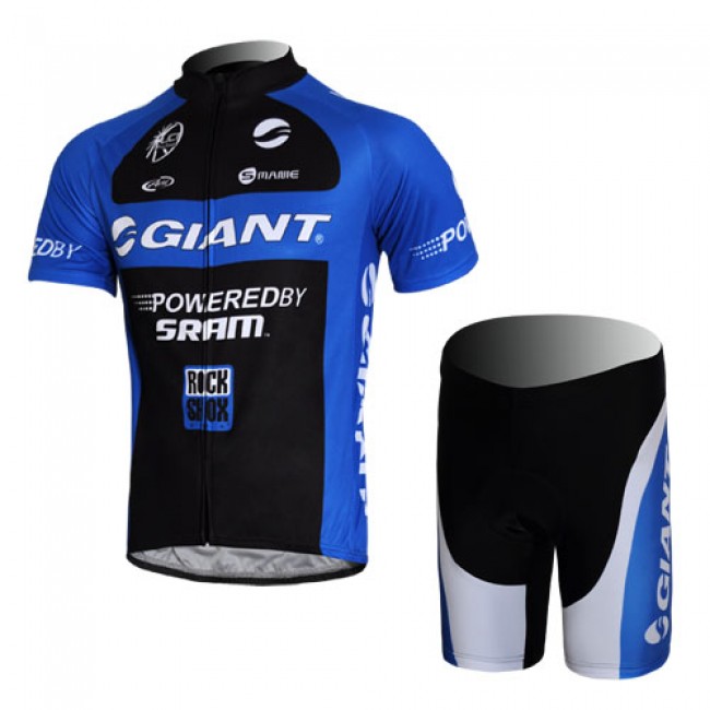 Giant Sram Pro Team Radtrikot Kurzarm Kurz Radhose Kits Schwarz Blau Radtrikot Kaufen