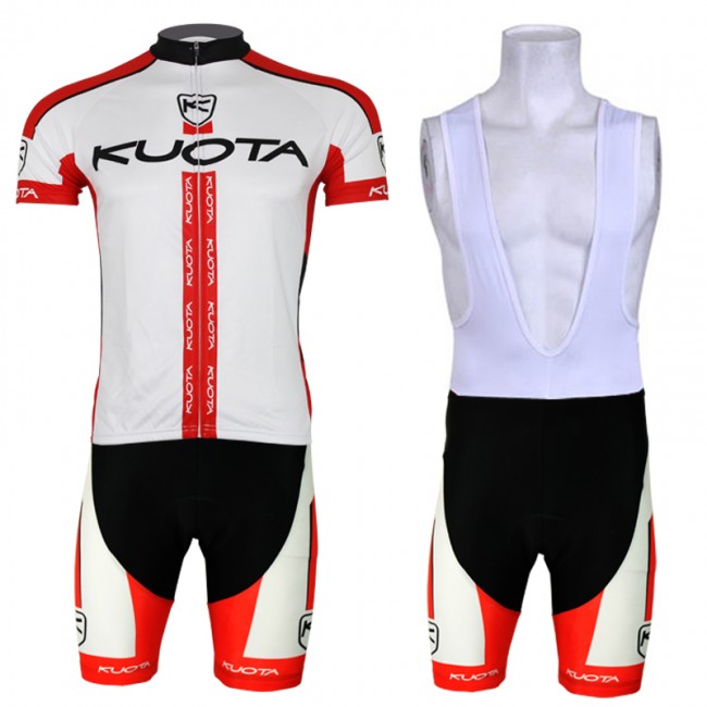 2013 KUOTA Fahrradbekleidung Satz Fahrradtrikot Kurzarm Trikot und Kurz Trägerhose Weiß Rot Radtrikot Kaufen