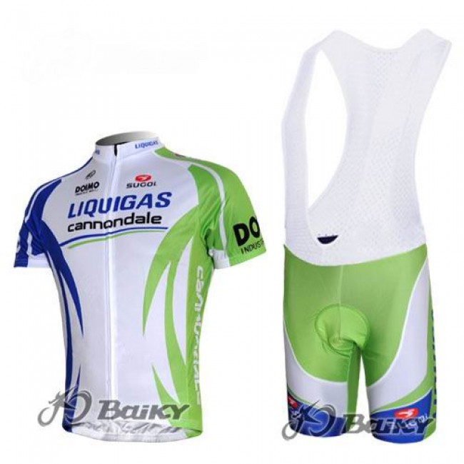 Liquigas Cannondale Pro Team Fahrradbekleidung Satz Fahrradtrikot Kurzarm Trikot und Kurz Trägerhose Grün Weiß Radtrikot Kaufen