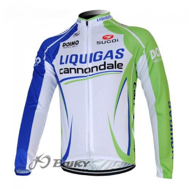 Liquigas Cannondale Pro Team Fahrradtrikot Langarm Grün Weiß Radtrikot Kaufen