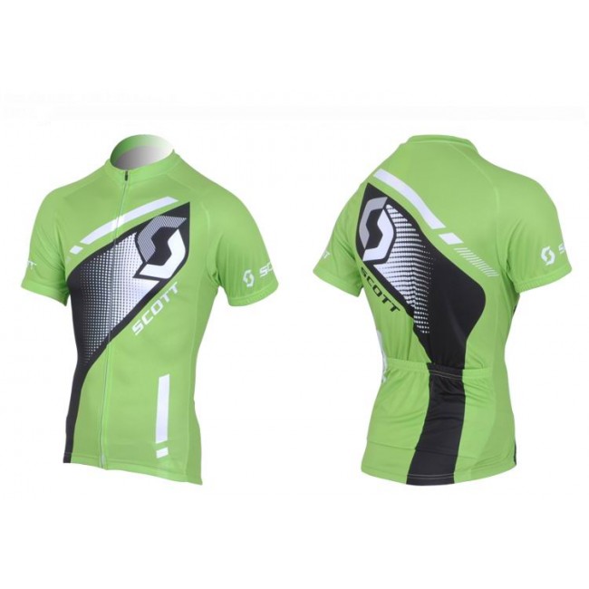 2013 Scott Racing Fahrradbekleidung Satz Fahrradtrikot Kurzarm Trikot und Kurz Trägerhose Grün Schwarz Radtrikot Kaufen