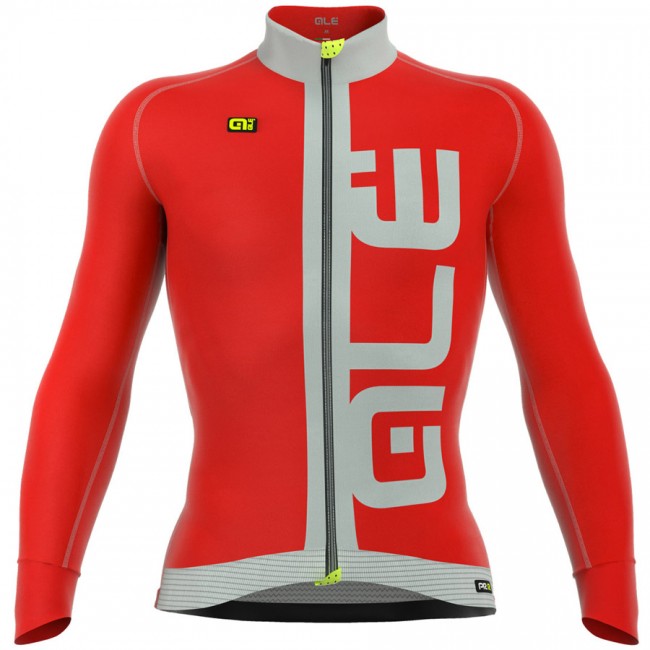 2016 ALE PRR ARCOBALENO Radtrikot Langarm-ROT GREY Radtrikot Kaufen