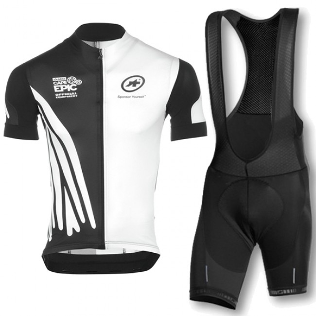 2016 Assos Weiß Schwarz Fahrradbekleidung Radtrikot und Trägerhosen Set Radtrikot Kaufen