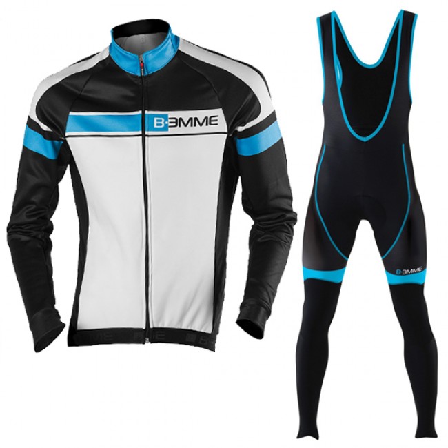 2016 Biemme blau schwarz Weiß Fahrradbekleidung Langarm Radtrikot und Trägerhosen Set Radtrikot Kaufen