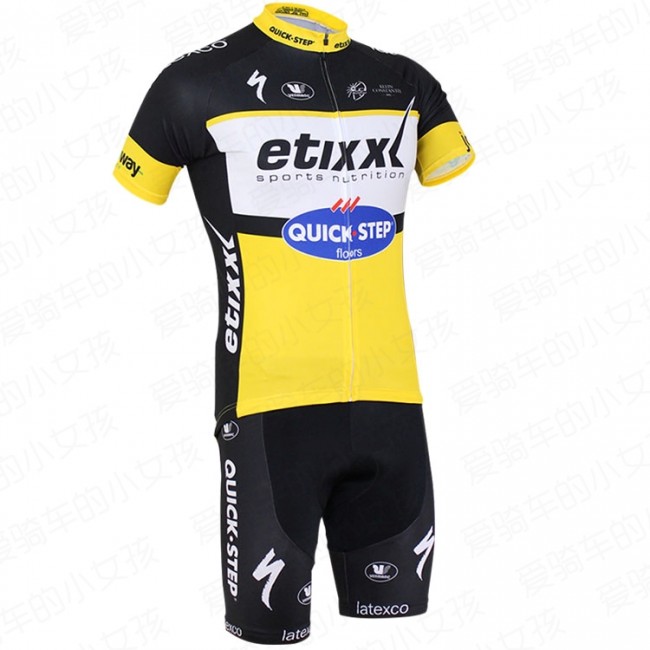 2016 ETIXX-QUICK STEP Radbekleidung Radtrikot Kurzarm und Fahrradhosen Kurz Gelb Radtrikot Kaufen