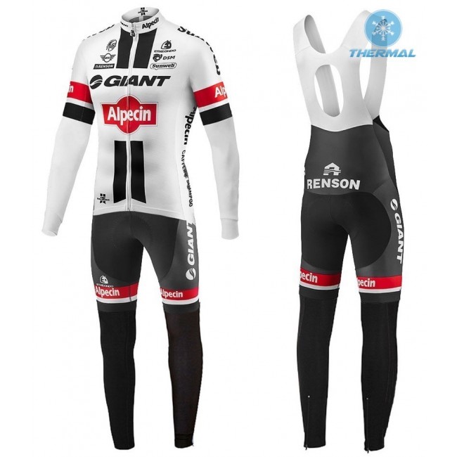2016 Giant Alpecin TDF Ausgabe Weiß thermisch Fahrradbekleidung Satz Radtrikot Langarm+Lang Trägerhose Radtrikot Kaufen