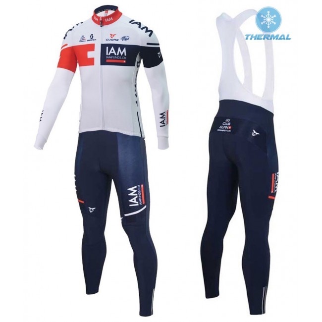 2016 Team IAM Weiß thermisch Fahrradbekleidung Satz Radtrikot Langarm+Lang Trägerhose Radtrikot Kaufen