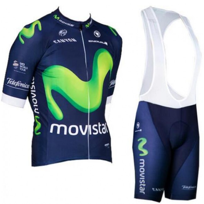 2016 Movistar Fahrradbekleidung Satz Fahrradtrikot Kurzarm Trikot und Kurz Trägerhose Radtrikot Kaufen