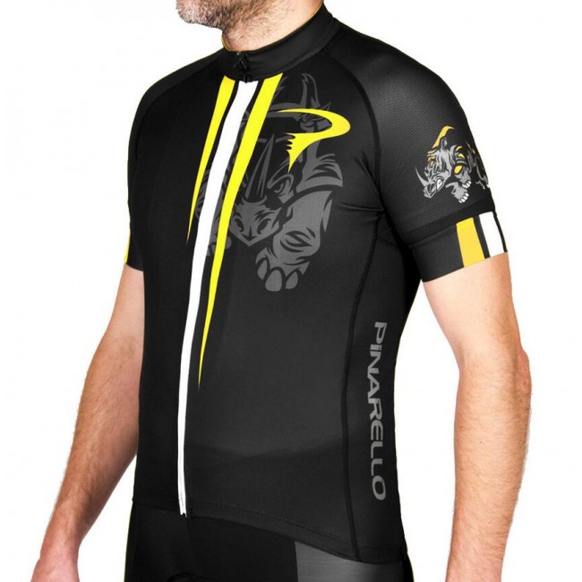2016 Pinarello Rhino Radtrikot Kurzarm schwarz jaune Radtrikot Kaufen