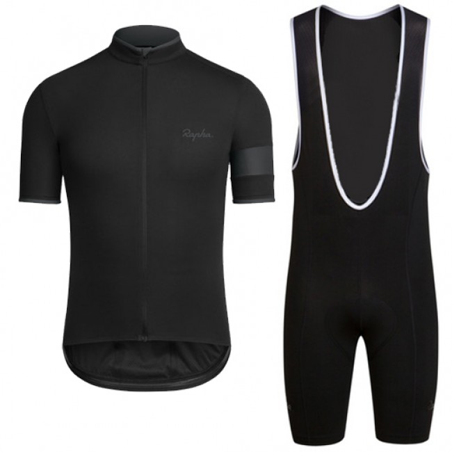 2016 RAPHA schwarz Fahrradbekleidung Radtrikot und Trägerhosen Set Radtrikot Kaufen