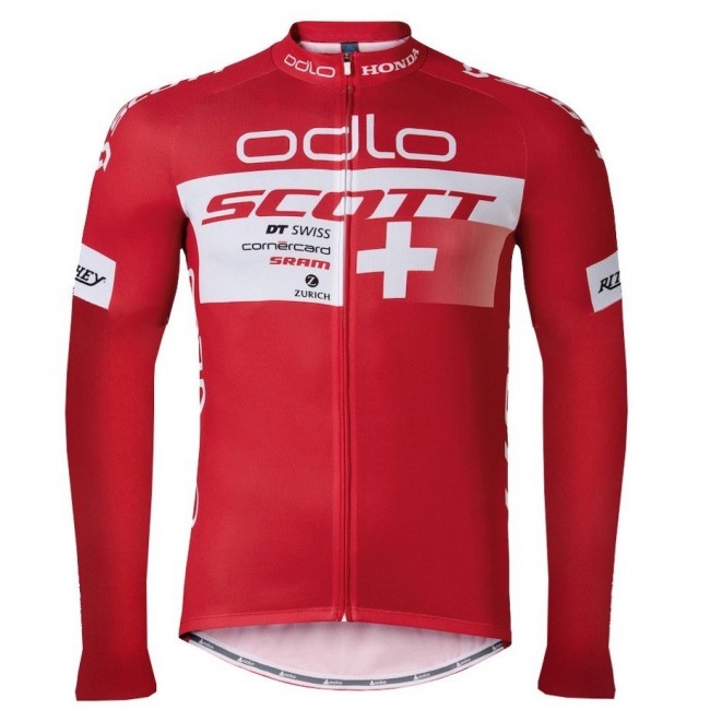 2016 Scott ODLO Team Rot Radtrikot Langarm Radtrikot Kaufen