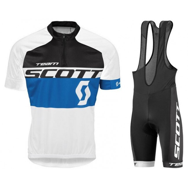 2016 Scott schwarz blau Fahrradbekleidung Satz Fahrradtrikot Kurzarm Trikot und Kurz Trägerhose Radtrikot Kaufen