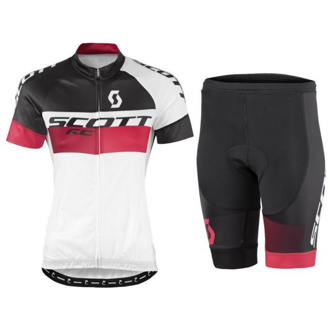 2016 Scott RC Weiß schwarz rot Damens Radbekleidung Radtrikot Kurzarm und Fahrradhosen Kurz Radtrikot Kaufen