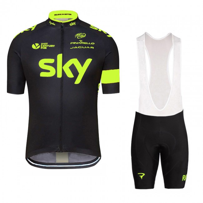 2016 SKY Fluo Yellow Fahrradbekleidung Satz Fahrradtrikot Kurzarm Trikot und Kurz Trägerhose Radtrikot Kaufen
