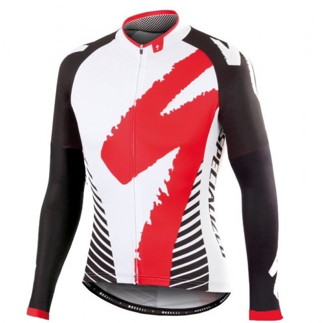 2016 Specialized Team LS Weiß-Rot Radtrikot Langarm Radtrikot Kaufen