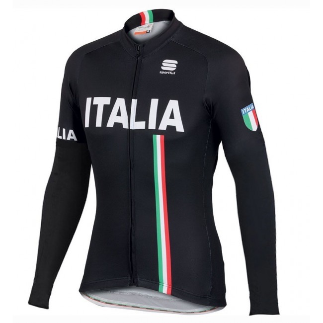 2016 Sportful Italy IT Schwarz Radtrikot Langarm Radtrikot Kaufen