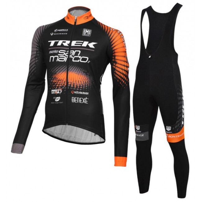 2016 Trek Selle San Marco Fahrradbekleidung Radtrikot Satz Langarm und Lange Trägerhose Radtrikot Kaufen