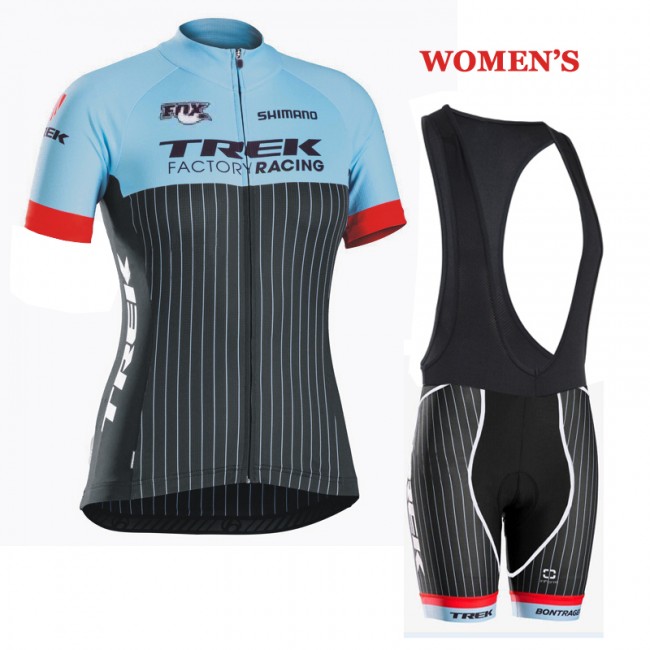 2016 Trek Damen Fahrradbekleidung Satz Fahrradtrikot Kurzarm Trikot und Kurz Trägerhose 02 Radtrikot Kaufen