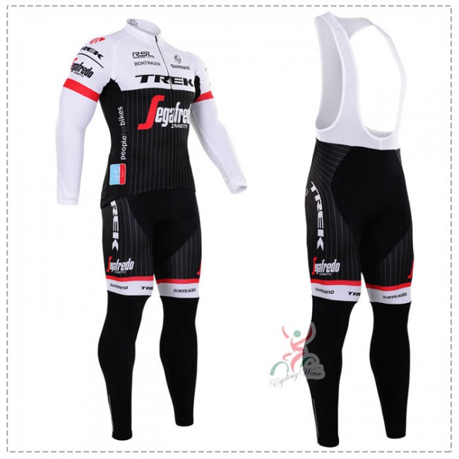 2016 Trek Segafredo RSL Fahrradbekleidung Radtrikot Satz Langarm und Lange Trägerhose Radtrikot Kaufen