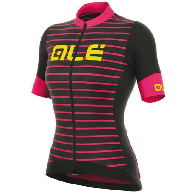 2017 Damen Ale R-EV1 Marina Radtrikot Kurzarm Schwarz Pink Radtrikot Kaufen