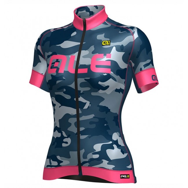 2017 Damen Ale Graphics PRR Camo Blau-Rose Radtrikot Kurzarm Radtrikot Kaufen