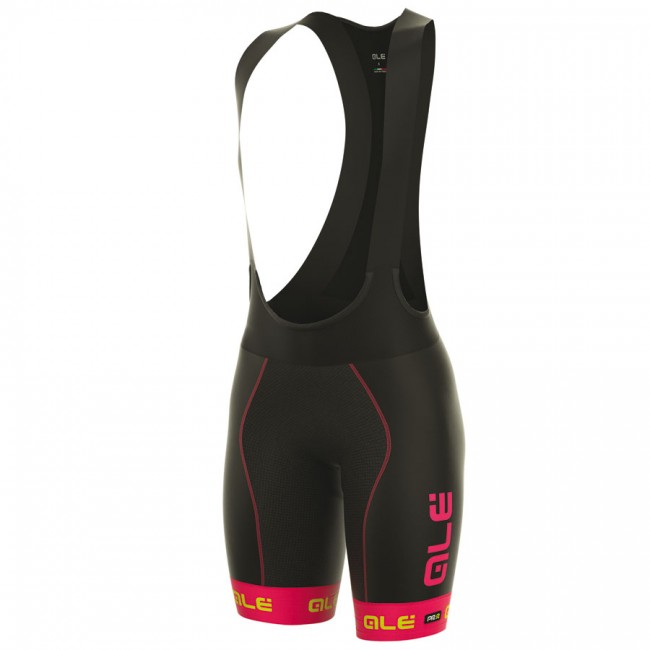 2017 Damen Ale PRR Bermuda Kurz Trägerhose Schwarz Pink Fluo Radtrikot Kaufen