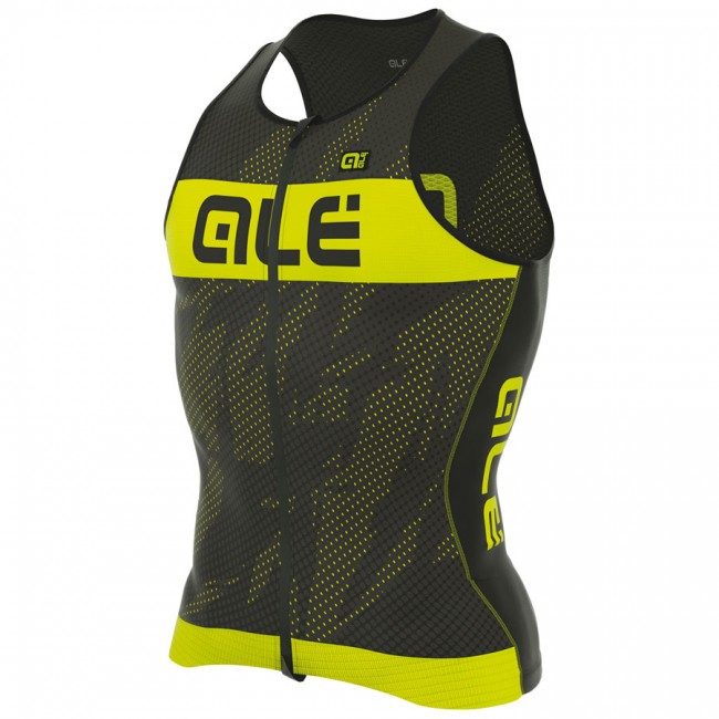 2017 Top Ale Tri Record-Gelb Fluo Radtrikot Kaufen