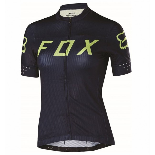 2017 Team FOX Damen Schwarz Gelb Radtrikot Kurzarm Radtrikot Kaufen