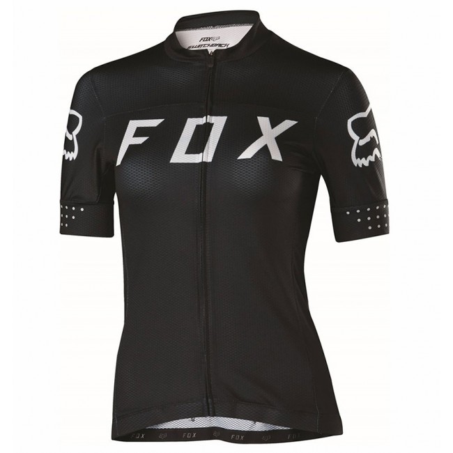 2017 Team FOX Damen Schwarz Weiß Radtrikot Kurzarm Radtrikot Kaufen