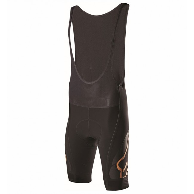 2017 Team FOX Homme Schwarz Gold Kurz Trägerhose Radtrikot Kaufen