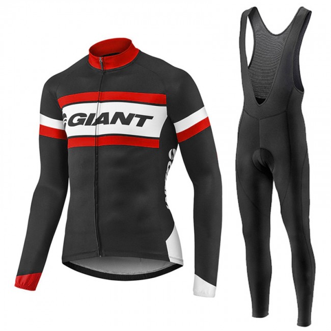 2017 Giant Rot Schwarz Fahrradbekleidung Satz Radtrikot Langarm+Lang Trägerhose Radtrikot Kaufen